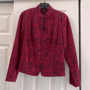 Vintage like Chenille Blazer Zippered Front Size S